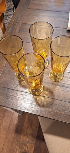 Mcm amber glass footed - mcm,