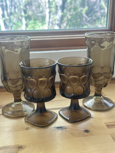 Vintage amber brown glass - amber,